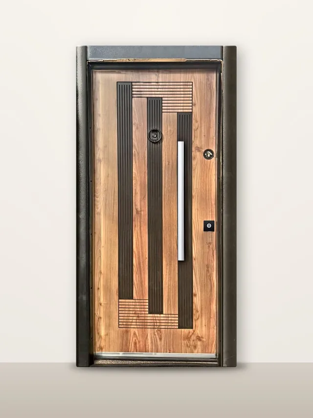Porte blindée Linea Noyer & Noir